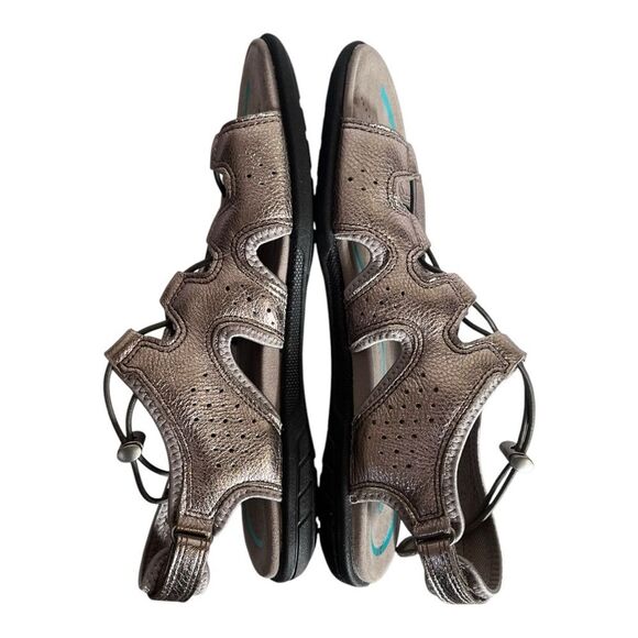 ECCO | Bluma Toggle Sandals Metallic Shine Elastic Laces Womens Size 39 US 8-8.5 - Picture 8 of 11